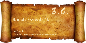 Basch Ozsvát névjegykártya